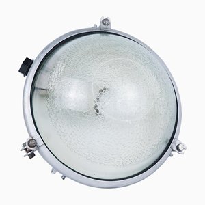 Industrial Wall Light in Metal and Glass, 1970s
