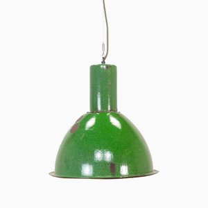 Bauhaus Industrial Green Ceiling Light, 1960s