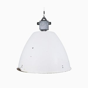Large White Industrial Lamp, 1970s