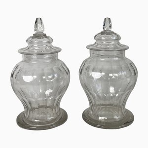 Antique Pharmacy Glassware Set, Set of 2