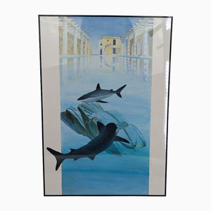 Alain Mirgalet, The Sharks, 1990s, Lithograph