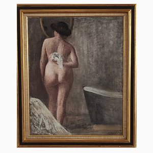 Henri Duvoisin, Dame à sa toilette, 1908, Öl auf Leinwand, Gerahmt