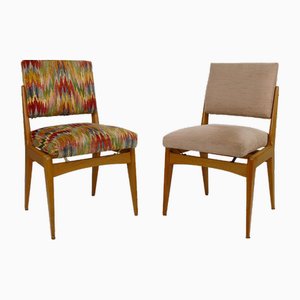 Mid-Century Modern Dining Chairs, France, 1950s, Set of 2