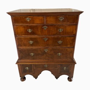 William & Mary Figured Walnut Chest on Stand, 1680s