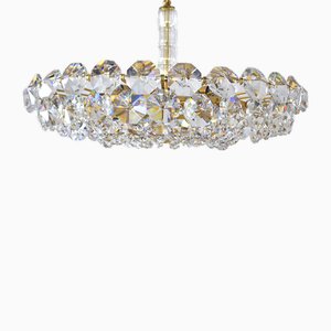 Large Austrian Chandelier in Brass and Crystal Glass from Bakalowits & Söhne, 1960s