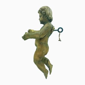 Statue Angelo Style Baroque en Bois, 18ème Siècle