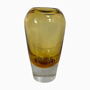 Italian Yellow Sommerso Murano Glass Vase, 1970s