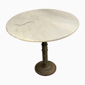 Iron Garden Bistro Table with Marble Top