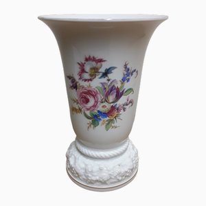 Art Deco Porcelain Vase with Colored Flower Motif by Philipp Rosenthal, 1931
