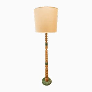 Floor Lamp with Twisted Wood Base