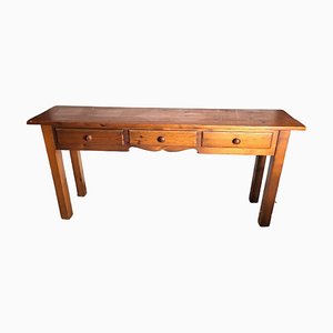 Wooden Console with 3-Drawerss, Spain, 1980s