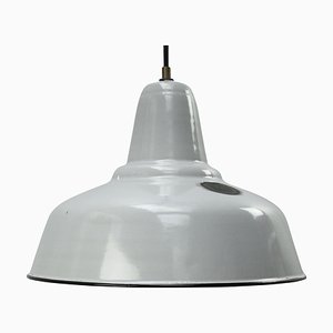 Vintage Dutch Industrial Grey Enamel Hanging Lamp from Philips