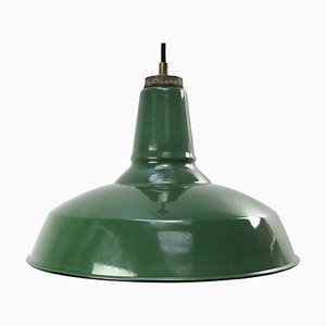 Lampade a sospensione vintage industriali smaltate verdi di Benjamin per Benjamin Electric Manufacturing Company