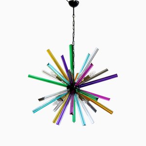 Lámpara de techo modelo Mariangela Crystal Prism Sputnik de Multicolor Glasses, años 90