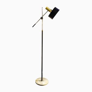 Directable Lamp in Golden Metal, Chrom & Marble, Italy, 1960s