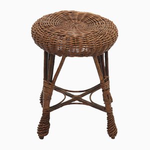 Vintage Rattan Stool, 1970s