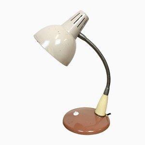 Lámpara de mesa industrial vintage de cuello de ganso, años 60