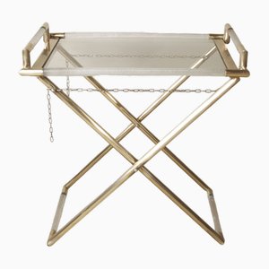 Cart in Worked Glass and Brass with Removable Tray by Barovier & Toso, 1950s