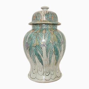Chinese Glazed Vase with Lid, 1940s
