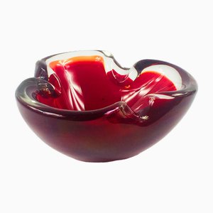 Mid-Century Sommerso Murano Glass Bowl attributed to Flavio Poli, Italy, 1960s