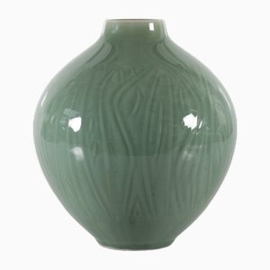 Große Art Dusty Green Vase von Nils Thorsson für Royal Copenhagen, 1950er
