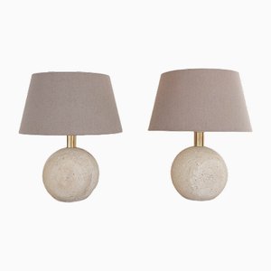 Travertine Table Lamps, Italy, 1970s, Set of 2