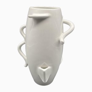 White Ceramic Vase Deabaltea by Alessandro Mendini for Zanotta, Italy 1986