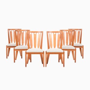 Oak Chairs by Guilleme & Chambonre for Votre Maison, 1950s, Set of 6
