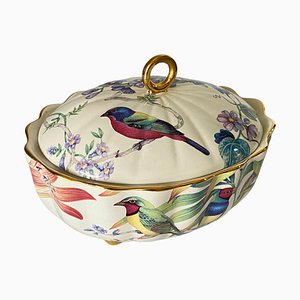 Italian Hand-Painted Porcelain Trinket or Jewelry Box, 1970s