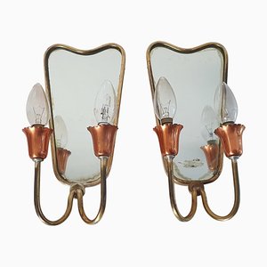Mid-Century Modern Wall Sconces in the style of of Gio Ponti, 1950s, Set of 2