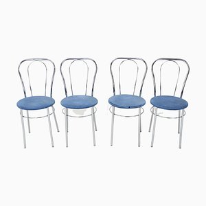 Chrome Dining Chairs, Italy, 1980s, Set of 4