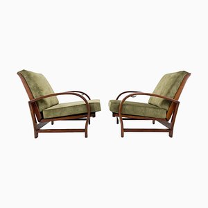 Art Deco Adjustable Lounge Chairs, 1930s, Set of 2