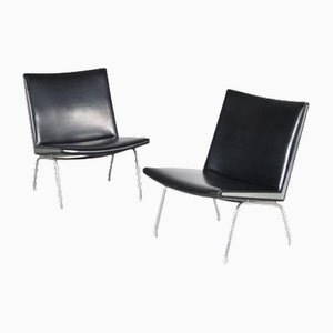 Chaises Airport par Hans J. Wegner pour Ap Stolen, Danemark, Set de 2