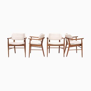 Walnut & Fabric Nissa Dining Chairs from Porada, 2010s, Set of 4