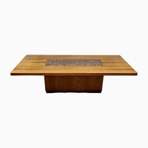 Brutalist Coffee Table in Copper and Rosewood by Heinz Lilienthal, 1960s