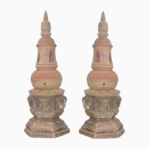 Lanterne in terracotta, anni '20, set di 2