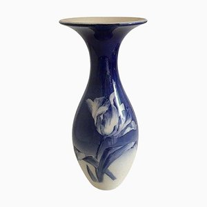 Vase Blue / White with Tulip Motif from Rörstrand