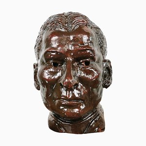 Mid Century Glazed Bust of a Gentleman, 1960s
