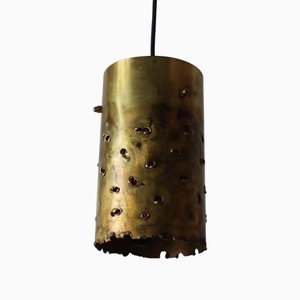 Brutalist Brass Hanging Lamp from Svend Aage, 1960s