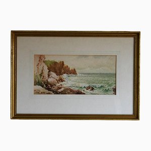 Arthur White, Cornish Bay, acquerello, con cornice