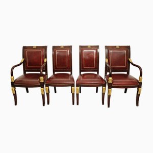 Leather Chairs, Vienna, Set of 4