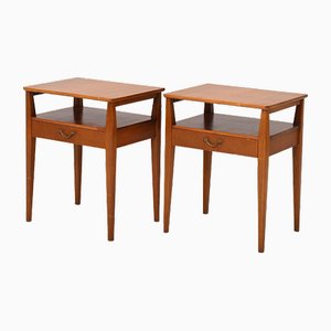 Scandinavian Bedside Tables with Drawer, 1960s, Set of 2