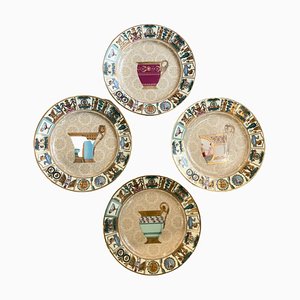 Italian Porcelain Mural Plates by Gucci, 1980s, Set of 4