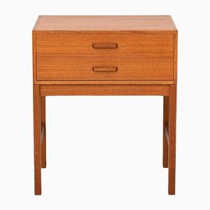 Vintage Scandinavian Bedside Table with Two Drawers, 1960s