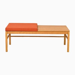 Scandinavian Bench with Padded Seat, 1960s