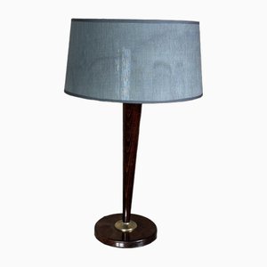 Liner Table Lamp in Wood and Brass in the style of Mazda, 1940s