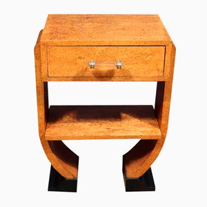 Mesa auxiliar Art Déco de abedul de Carelia, años 20