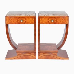 Art Deco French Bedside Tables, 1920s, Set of 2