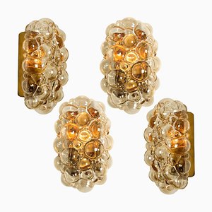 Amber Glass Bubble Wall Sconce by Helena Tynell for Limburg, 1960s