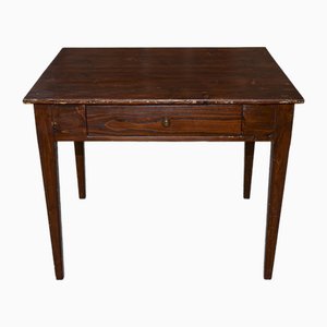 Fir Dining Table with Drawer, 1800s